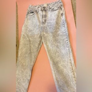 grey distressed vintage straight jeans